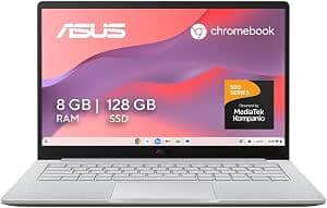 ASUS Chromebook CM14 Escolar y Trabajo/MediaTek Kompanio 540/14" FHD/8GB RAM-128GB eMMC/Resistencia Militar/ChromeOS/Garantía Oficial…