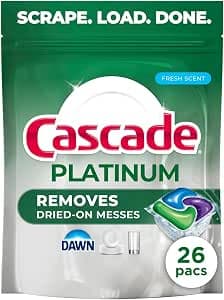 Cascade Platinum Fresh Jabón para Lavavajillas, Detergente 26 Cápsulas