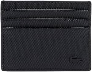 Lacoste Tarjetero de Poliuretano para Hombre Negro