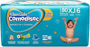Kleenbebé Comodisec Pañal Para Bebé, Tamaño Extra-jumbo, Unisex, Paquete Con 80 Pañales Desechables