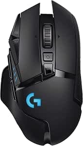Logitech G502 Lightspeed Mouse Inalámbrico Gamer, Hero 25K, 25,600 dpi, RGB, Peso Reducido, 11 Botones Programables, Batería de Larga…