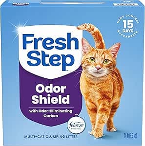 Fresh Step Multi-Cat con el Poder de Febreze, Arena para Gatos aglutinante de 14 LB/ 6.35 Kg