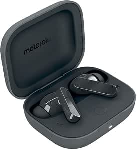 Audífonos Moto Buds Bass, cancelación de Ruido Inteligente, ultraligeros y Repelente al Agua Negro