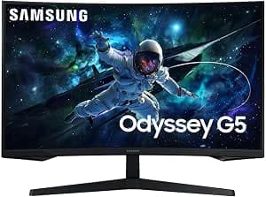 Samsung Monitor 32" Odyssey G55C QHD, 165Hz, Resolución Quad HD, Curvatura 1000R, Frecuencia de actualización de 165 Hz y Tiempo de…