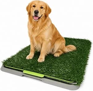Fancy Pets Tapete de Entrenamiento para Perros Doggie Grass GDE | Pasto Sintético con Bandeja y Rejilla | Control de Olores y Fácil Limpieza